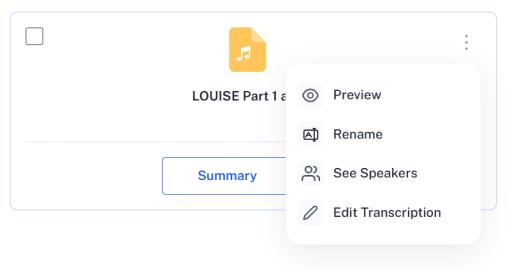 Options for transcripts