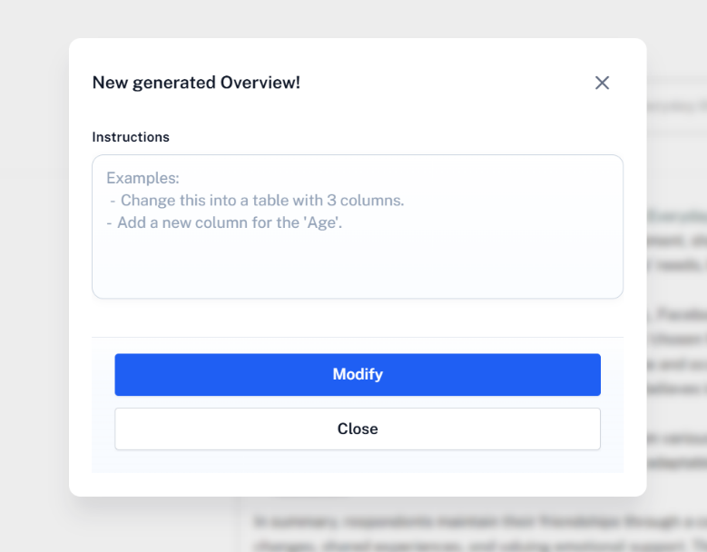 Customize the summary