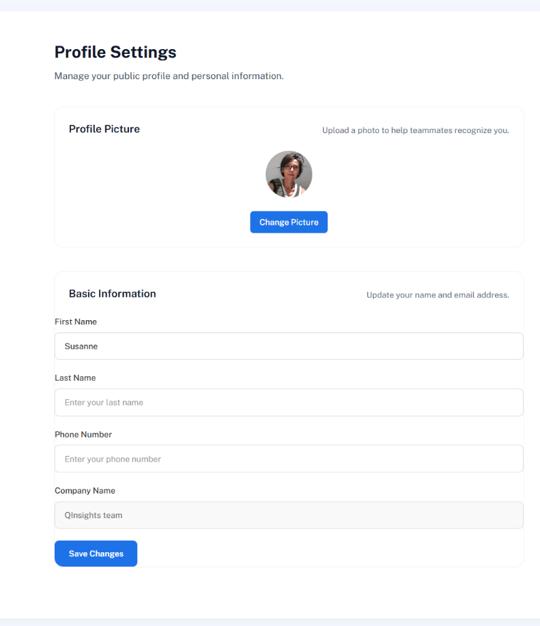 Profile Settings